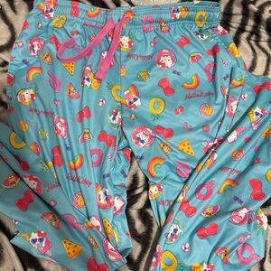 Sanrio Hello Kitty Bright Blue Pajama Bottoms with Pink Drawstring